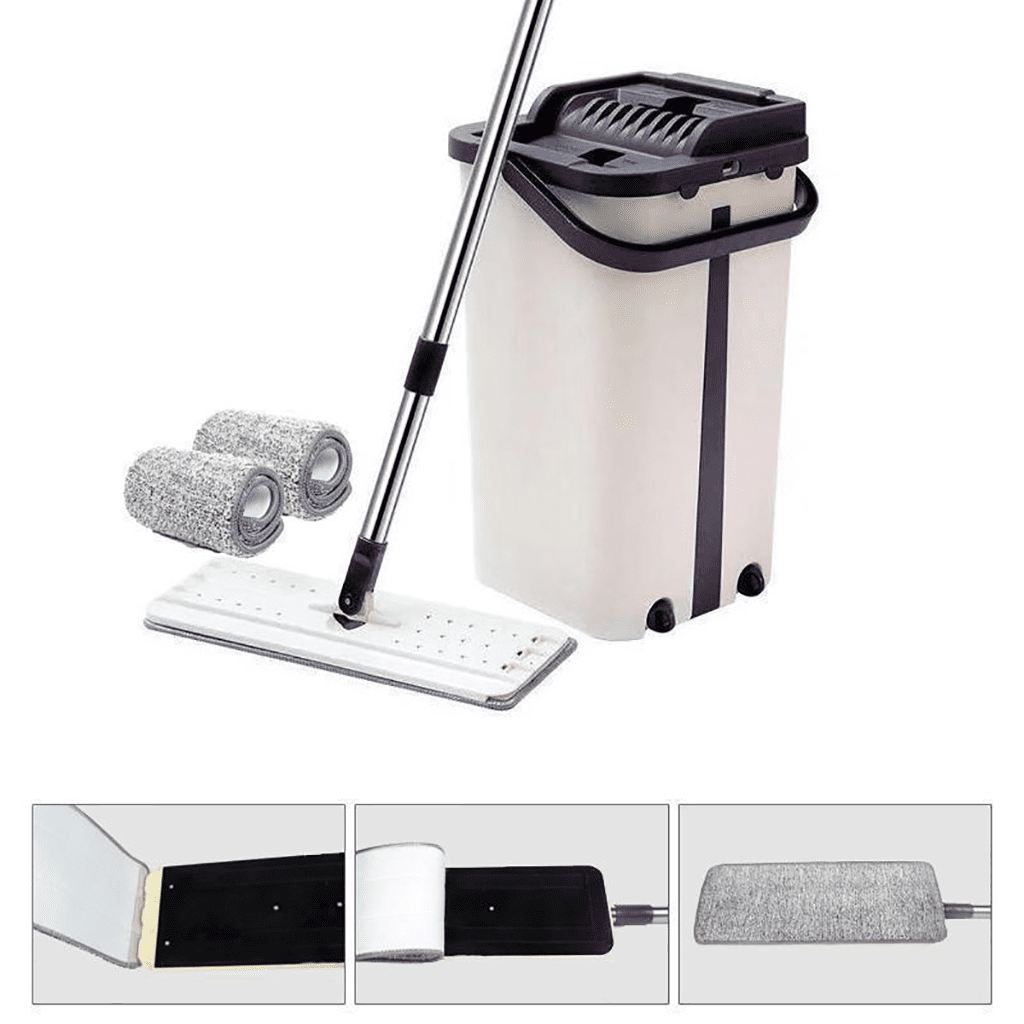 Super Magic Flat (Scratch Anet) mop Flat Mop with Self Washing and Squeeze Dry Bucket Mop BENHENG HandsFree Lazy Microfiber Mop  , free Self Cleaning Magic Mop Multifunction Cleaning Supplies