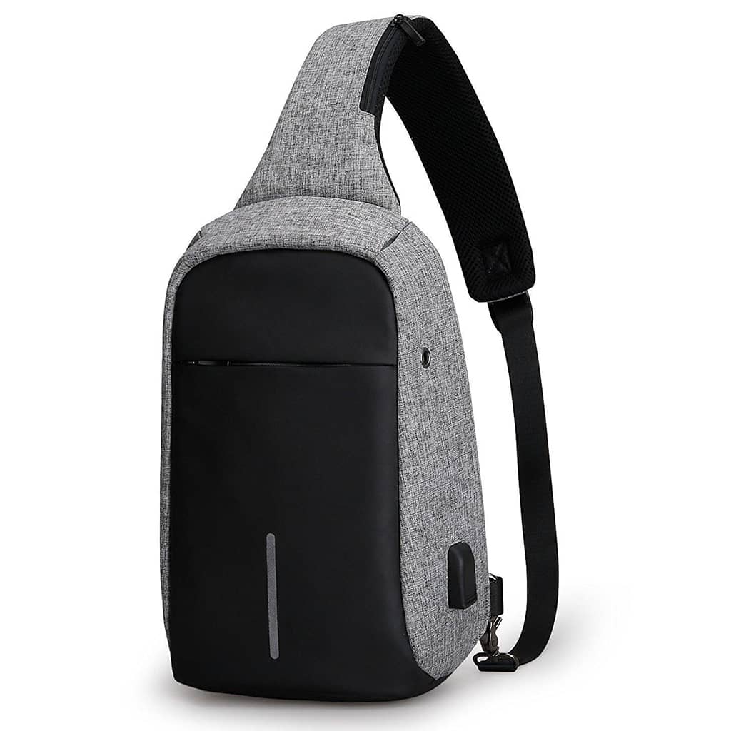 Anti-Theft Crossbody Bag USB 9.7 Inch Messenger Bag Sports Travel Small One Shoulder