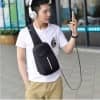 Anti-Theft Crossbody Bag USB 9.7 Inch Messenger Bag Sports Travel Small One Shoulder