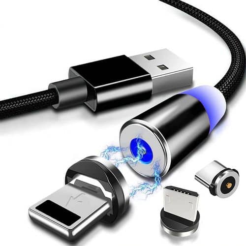 Magnetic USB Charging Cable, Multi 3-in-1 Cable Charger with LED for Android, All Type  and IPHONE Mobiles Fast Charging Cable