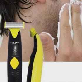 ماكينة الحلاقة من سوكاني لحلاقة الذقن والجسم ,تعمل لمدة ساعة كاملة,تشذيب ، حلاقة ، تشكيل الذقن,شفرة مضاد للحساسية