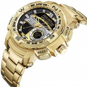 ساعات يد رقمية متعددة الوظائف من الكوارتز للرجال من الاستانلس المقاوم للصدأ